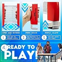 Vista 2 de Franklin Sports - Juego de tenis de mesa portátil para llevar, red de ping pong + (2) paletas, pelotas de ping pong incluidas, 2 jugadores