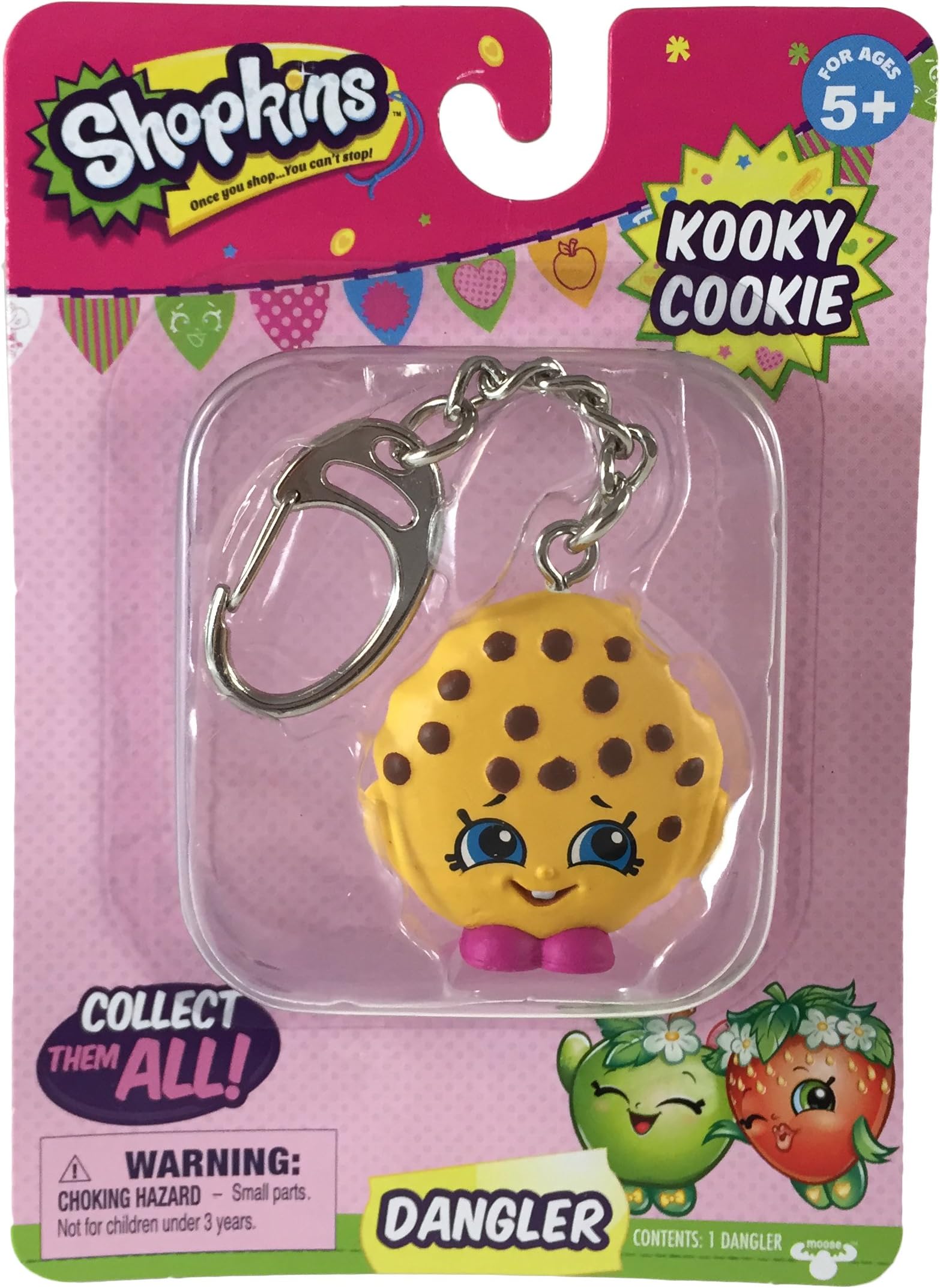 Shopkins Kooky Cookie Keychain, Clip on Your Backpack or Clothes, Collect Them All, Kid
