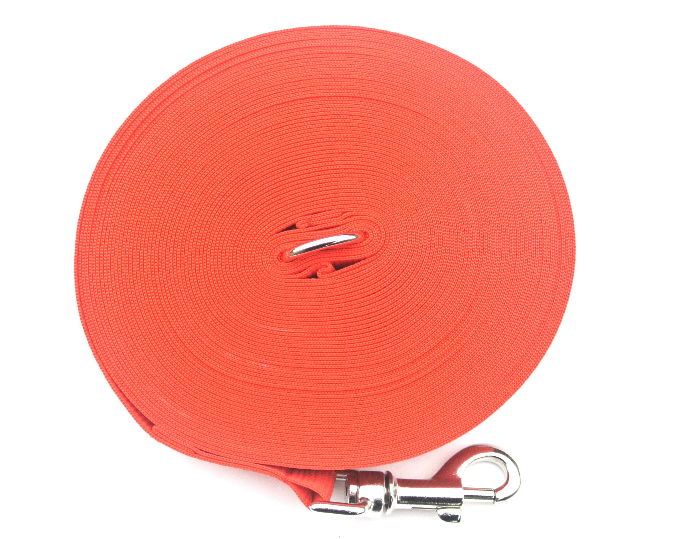 100ft 30m Long Dog Training Lead Obedience Recall Horse Tracking Leash Large 25mm Webbing In RED