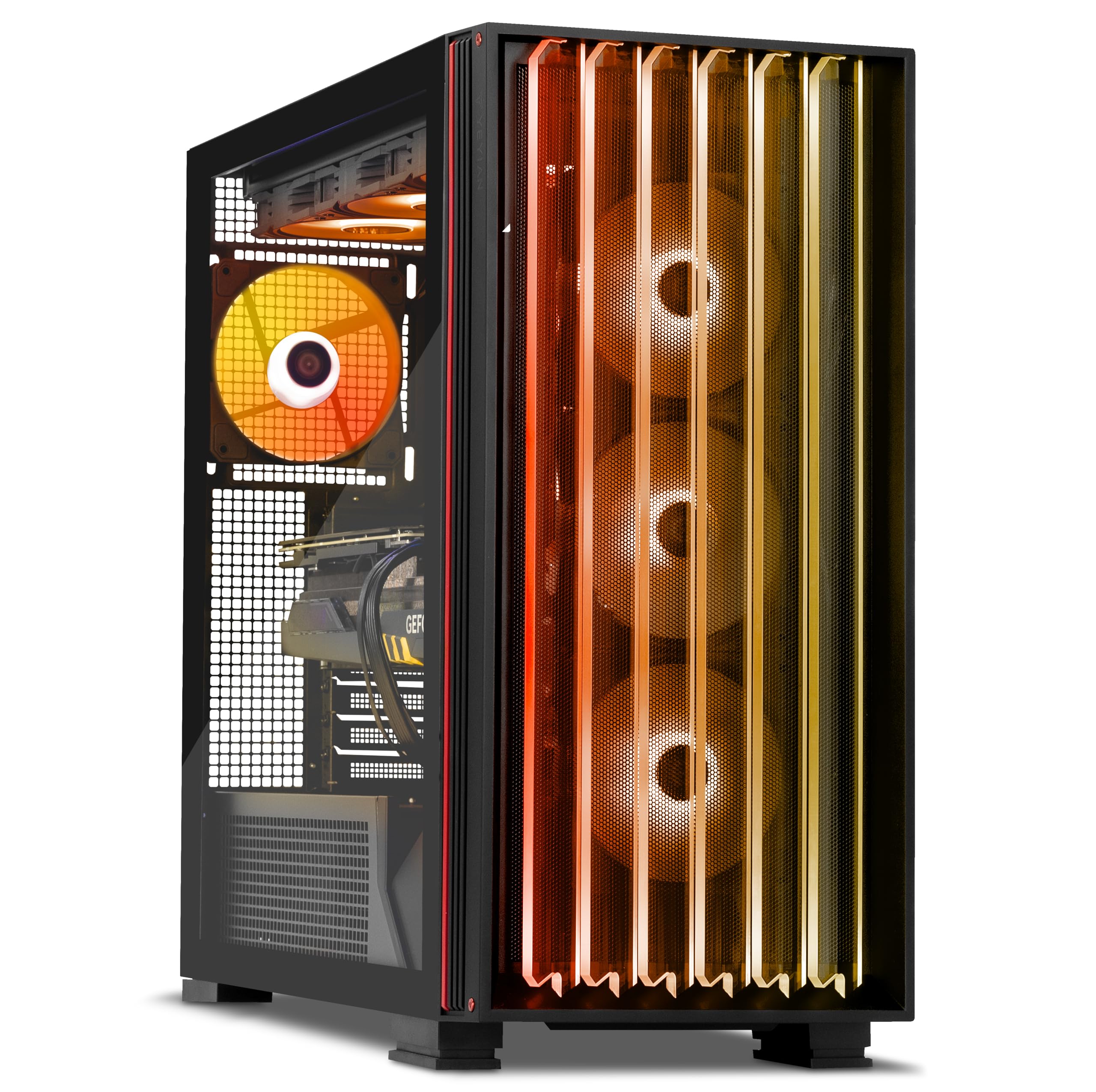 YEYIAN Mirage X Gaming Desktop PC, Ryzen 9 9900X3D Processor, RTX 5090 Graphics, 32GB DDR5 6000 MHz Memory, 2TB NVMe Gen4 SSD, 1000W Platinum‑Rated Power Supply - YPA‑MX990DC‑5901U