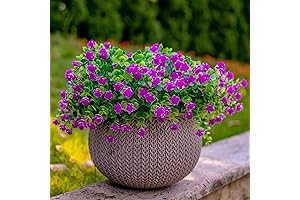 12 Bundles Outdoor Faux Plants, UV Resistant, Magenta