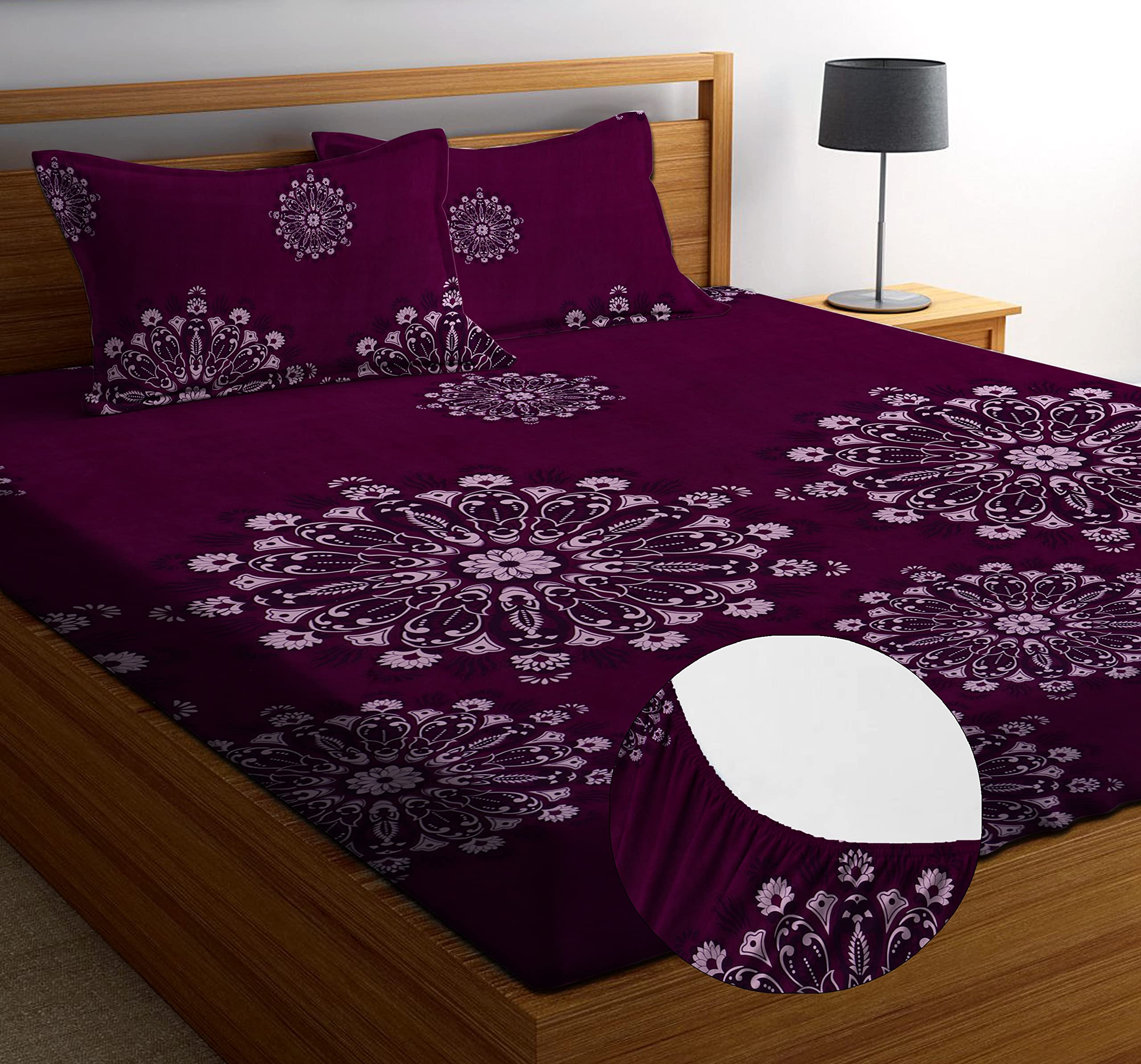 See full amazon price history chart for HIYANSHI HOME FURNISHING ® Premium Glace Cotton Feel Elastic Fitted King Size All Round Elastic Bedsheets with 2 Pillow Covers Size - 72 x 78 + 8 Inches (King Size 72 X 78, FT_DB_13) HIYANSHI HOME FURNISHING ® Premium Glace Cotton Feel Elastic Fitted King Size All Round Elastic Bedsheets with 2 Pillow Covers Size - 72 x 78 + 8 Inches (King Size 72 X 78, FT_DB_13) (B0BTD81WZ4) Amazon Price History, Amazon Price Tracker