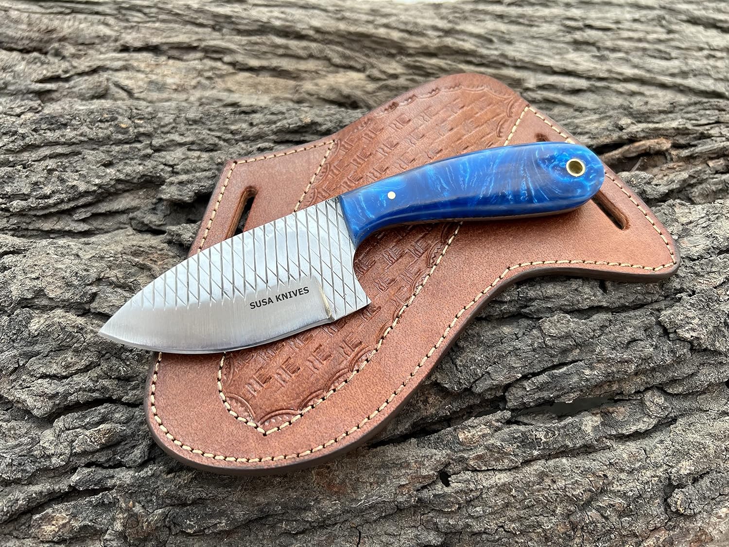 7 Inch Handmade Farrier Rasp Bull Cutter Knife – Custom Horse File Steel Cowboy Skinner with Premium Leather Pancake Sheath – Heavy Duty Hunting & Ranch Tool