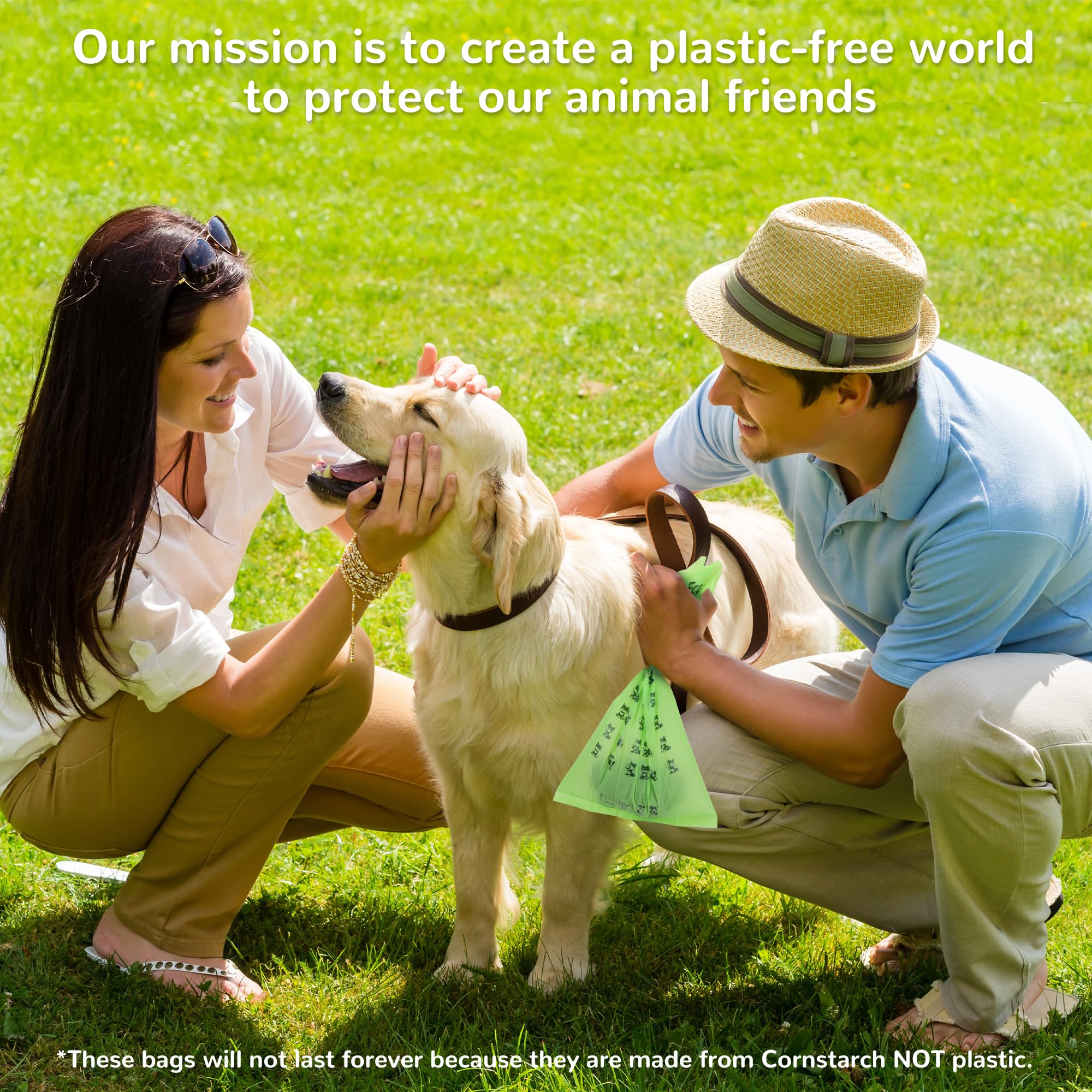 Bolsas para excrementos de perro 100 % certificadas para el hogar, compostables y biodegradables (no necesita desgarros), bolsas de basura para perros compatibles con ASTM D6400 y EN 13432, extra