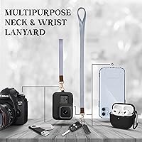 Vista 55 de Soporte de tarjetas de ID 2 en 1, cartera chica multiusos, correa de muñeca extraíble, cordón para cuello, ventana clara, 5 ranuras, para teléfono