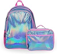 Vista 1 de Wildkin Paquete de mochila para niños de 15 pulgadas con bolsa de almuerzo (escamas de sirena)