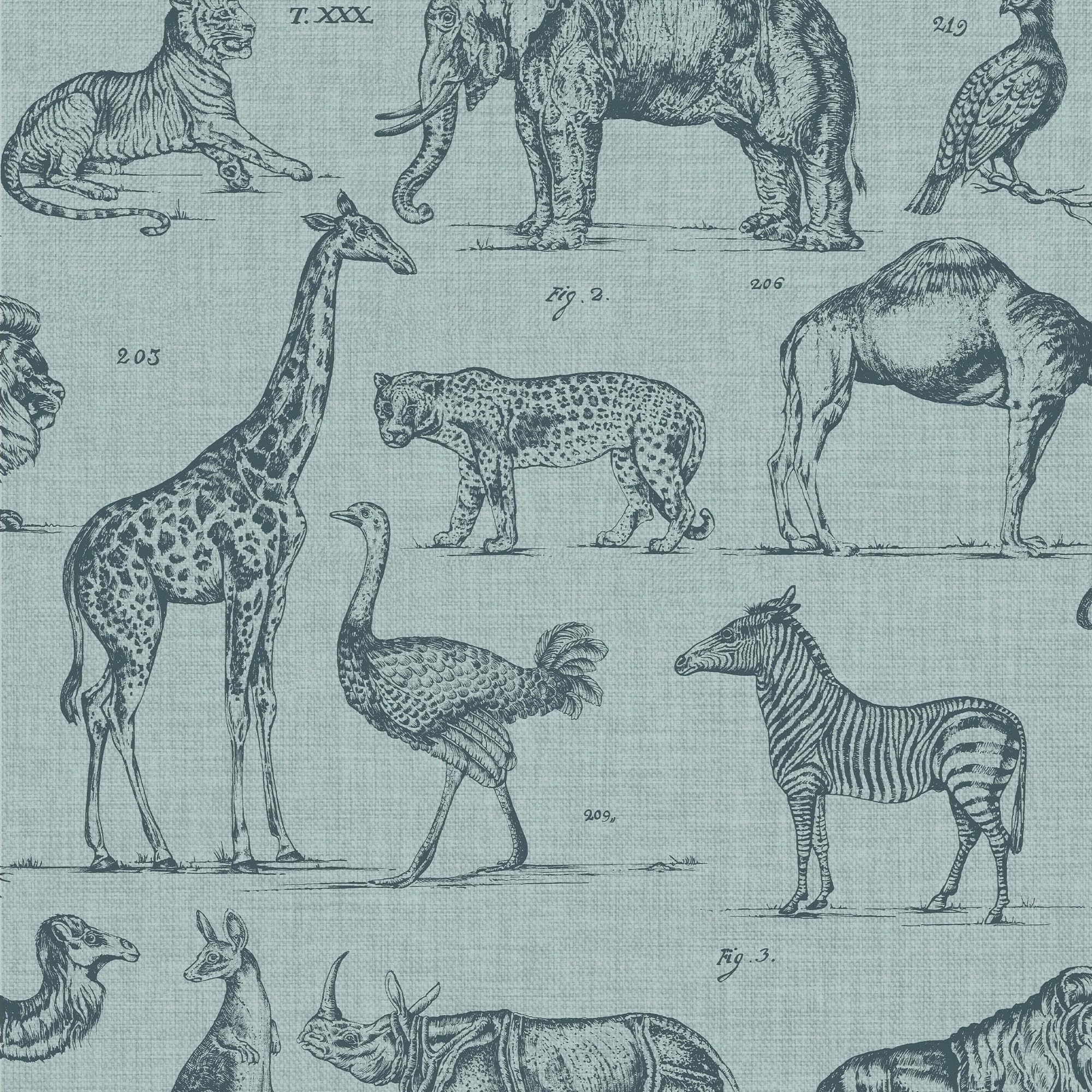 Papier peint Zoology Nature Bleu Superfresco Easy pour décorer un salon ou une chambre
