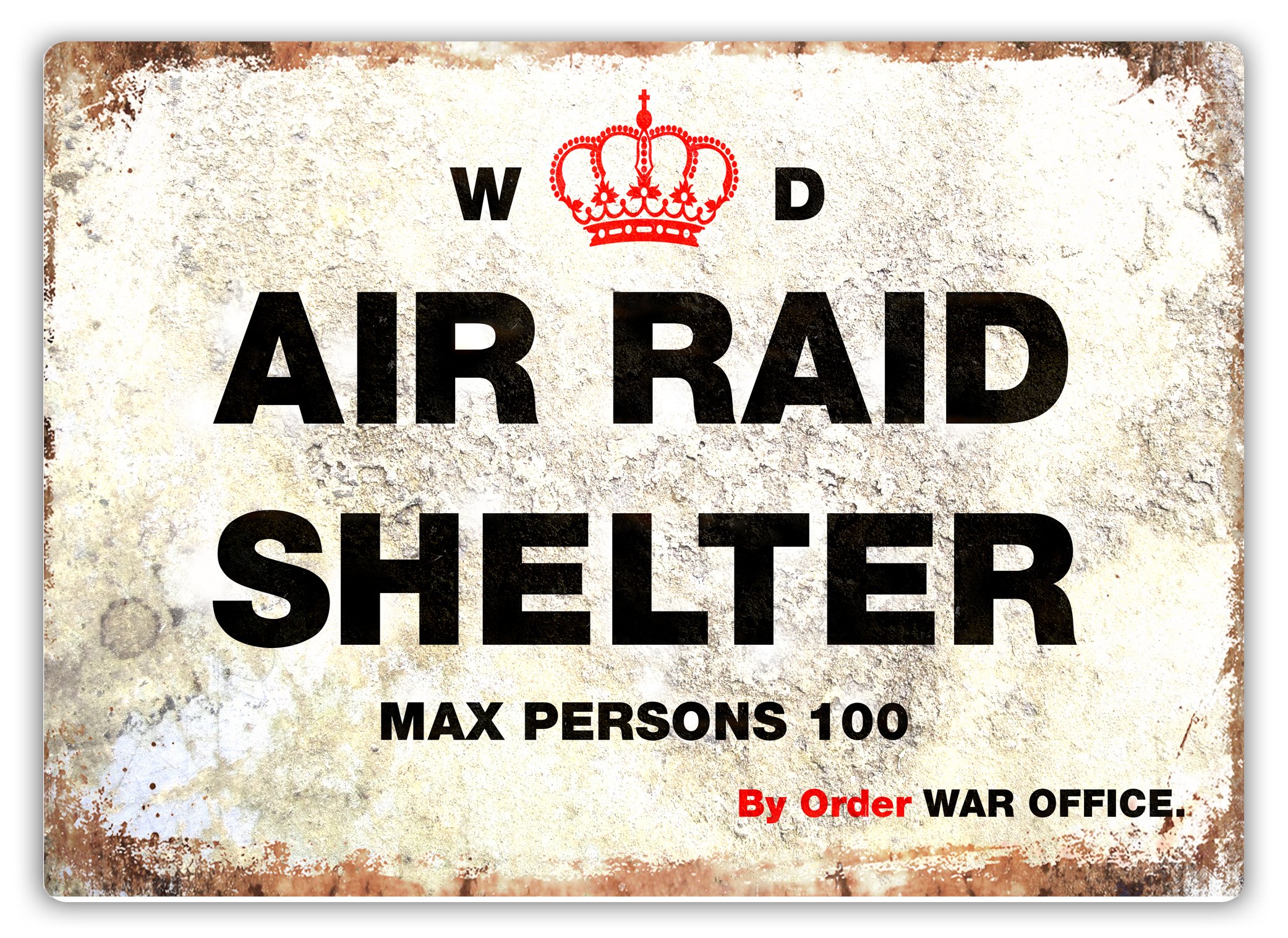 | Wtf | Air Raid Shelter - War Office | Sticky Pads - Metal Wall Sign Plaque Art Inspirational