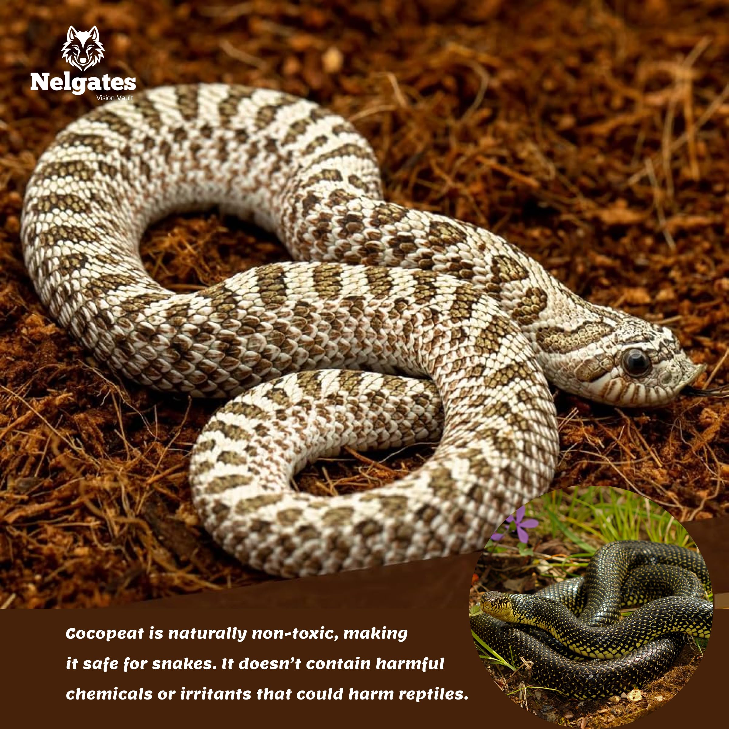 Nelgates Coco peat Block for Animal Bedding pet Products Dogs, Cats Reptiles Snakes Chicken Bird 1kg 3