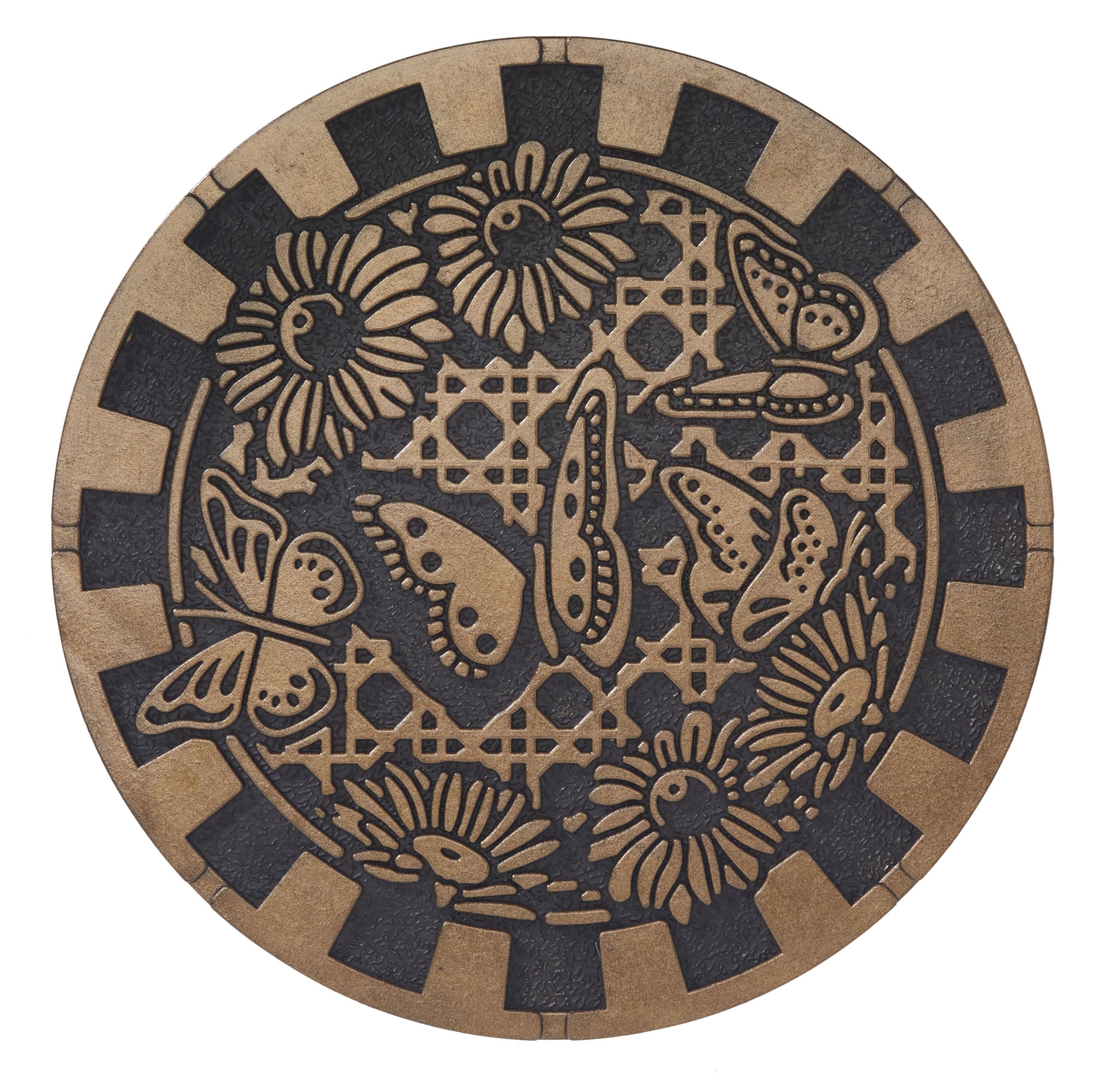 Home Furnishings By Larry Traverso HF by LT Deluxe Rubber Stepping Stone, Butterflies Design, Heavy Duty 13