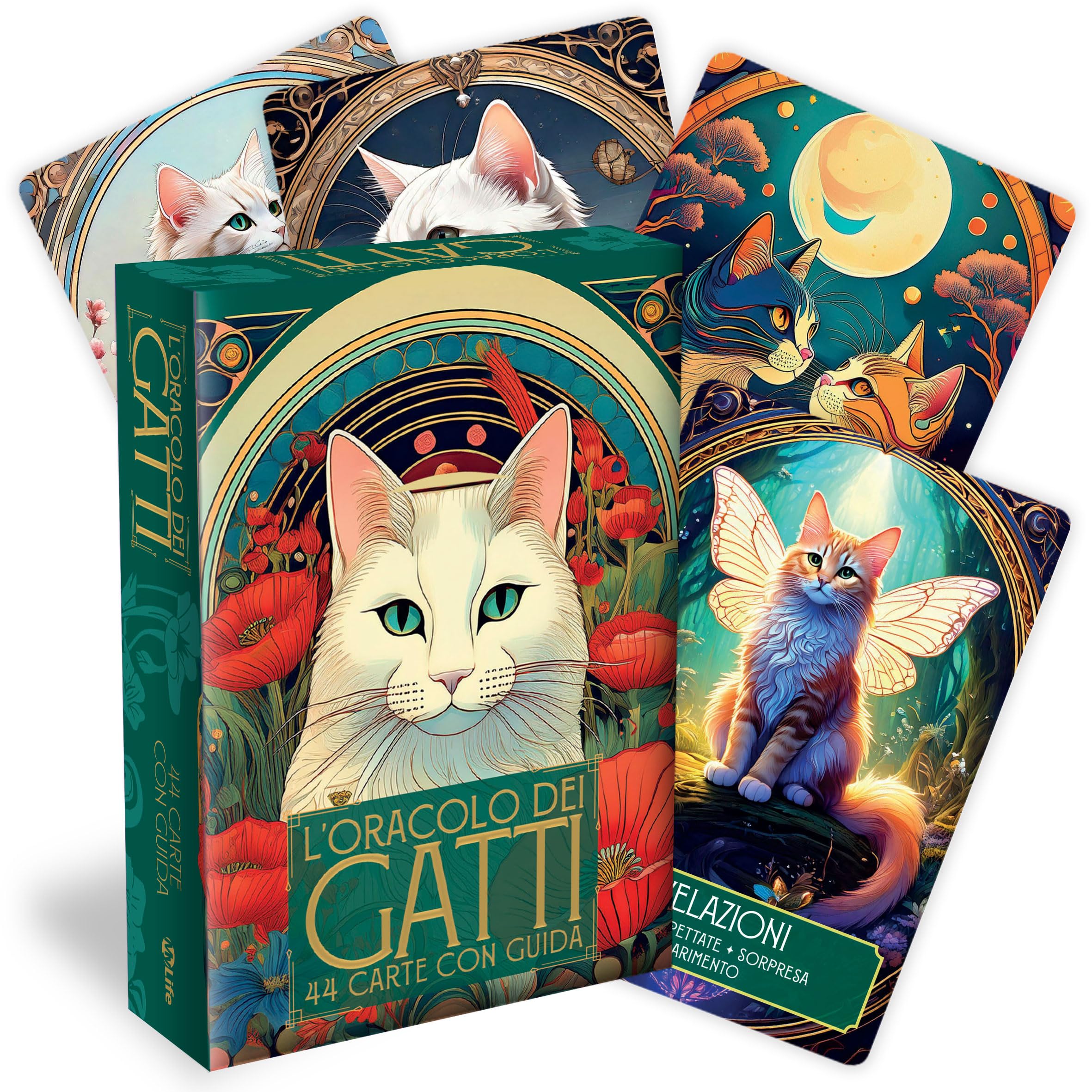 L'oracolo dei Gatti 44 Carte con Guida illustrata