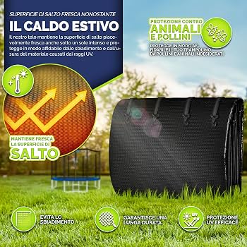 Copertura Bordo Trampolino ULTRAPOWER SPORTS, Imbottitura Protettiva Anti-UV E Antistrappo - Diametri 244/305/366/397/427 Cm, Multicolore, Facile Installazione