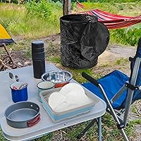 Vista 24 de Wakeman Outdoors, bote de basura plegable con tapa de apertura rápida y cierre (33 galones). Ideal para reciclaje, campamentos y más. Color verde