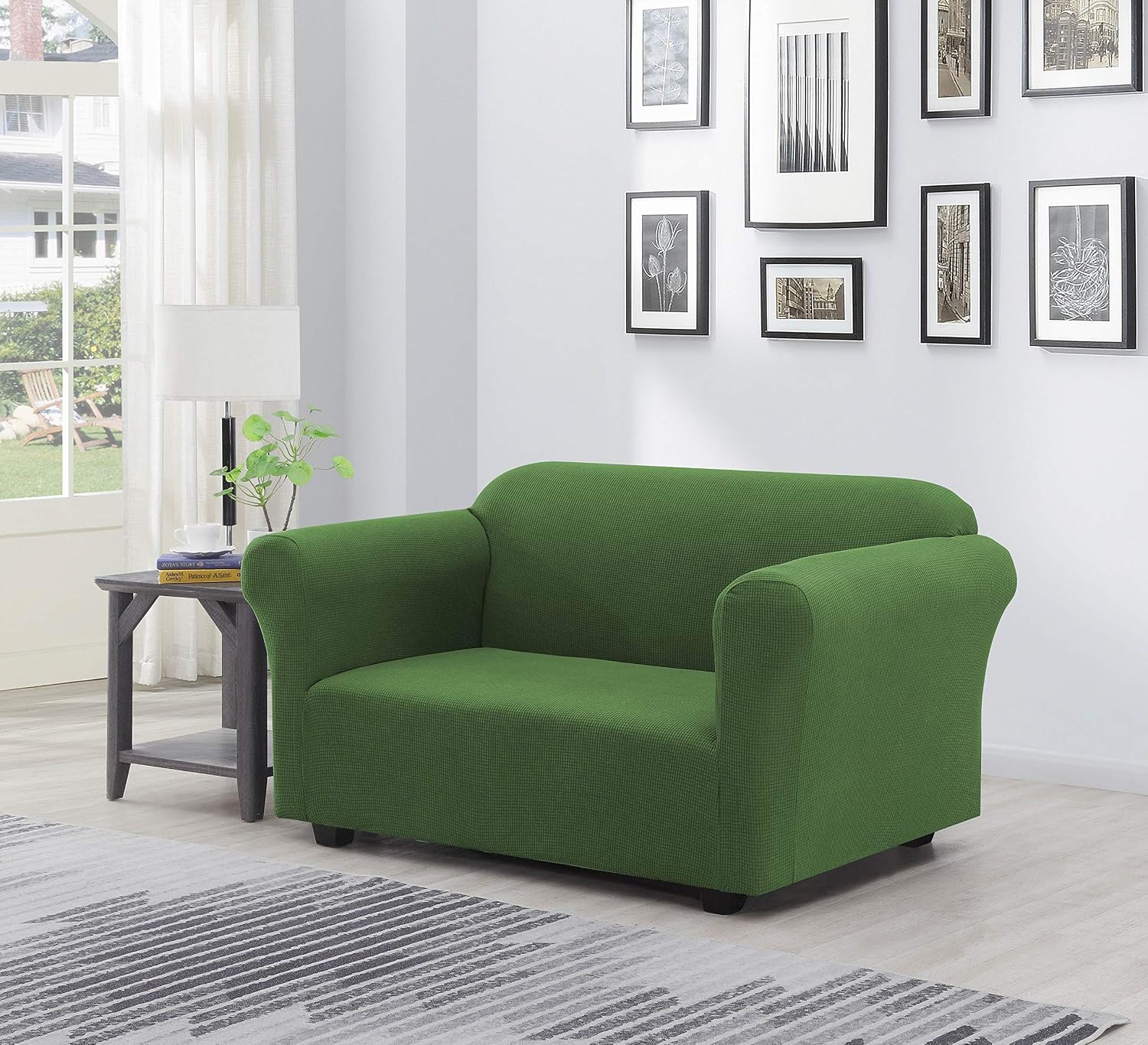 Jody Clarke Sofa Cover 1, 2, 3 Piece Spandex Non Slip Soft Couch Loveseat Chair Protector Slipcover Stretch Protection Love Seat Furniture Covers for Sofa and Loveseat (1PC LOVESEAT,SAGE)