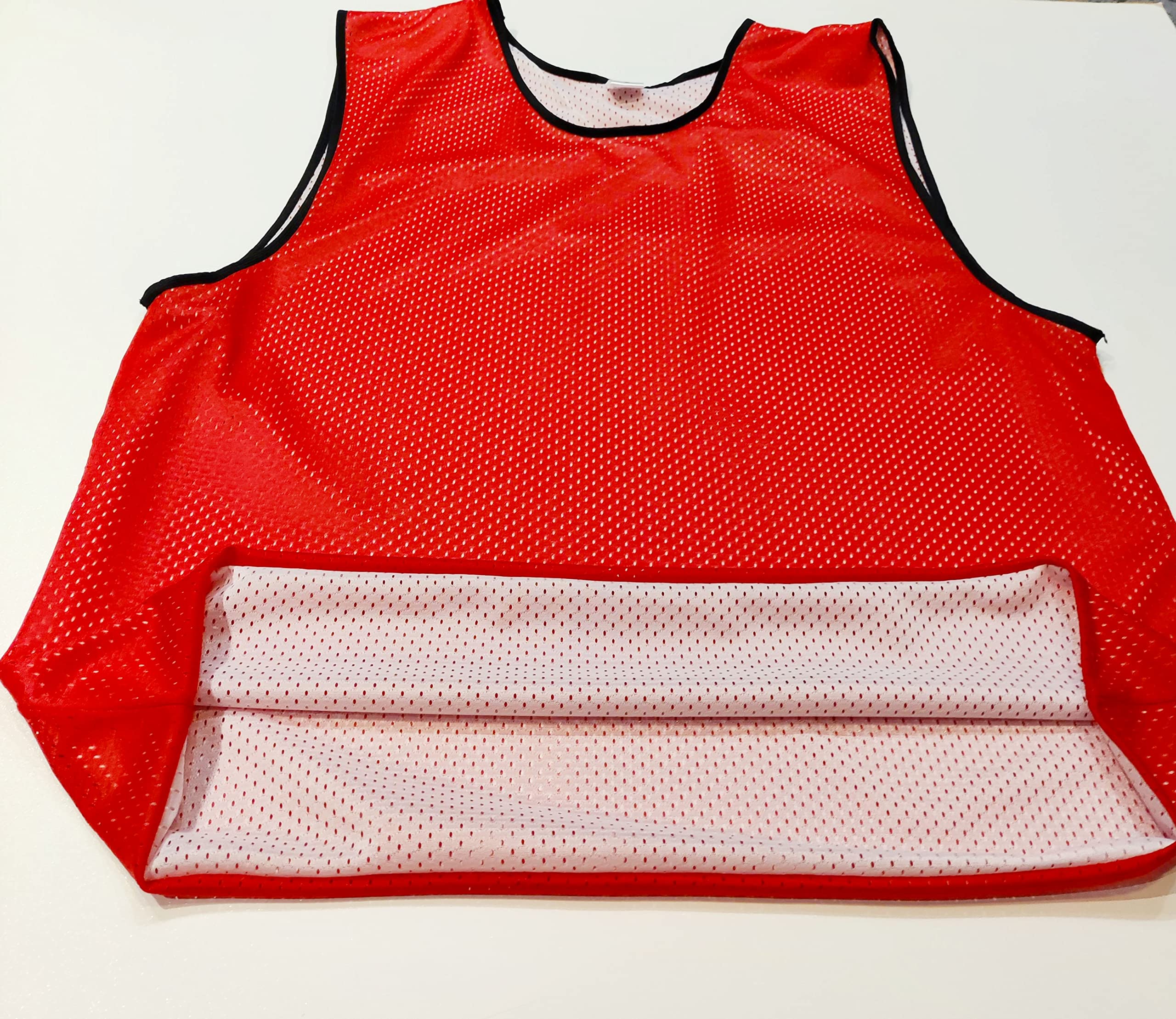 6X Petos Respirable de Fútbol - Juego de 6 Piezas - Camisetas de Dos Caras de Malla Abierta y Ligera, Chaleco De Entrenamiento T-Shirt Ejecutar Unisex Sport S M L XL