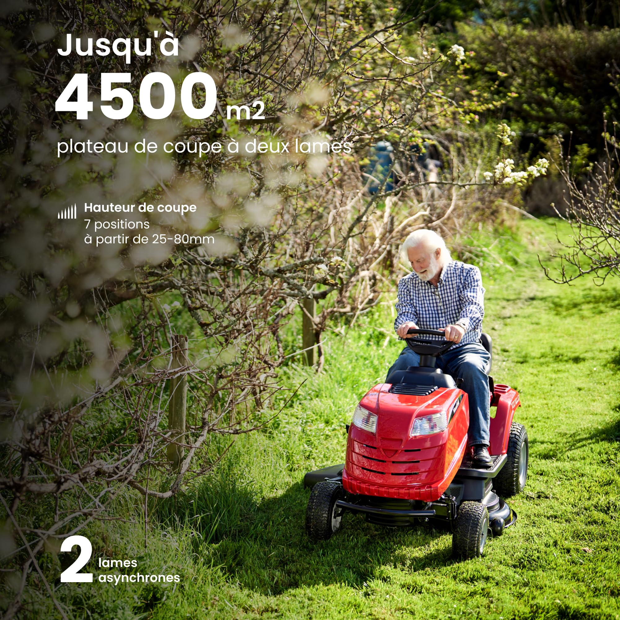 Mountfield Tracteur MTF 98M SD, 98 cm – Transmission Manuelle, Éjection Latérale – Pelouses Jusqu'à 8 000 m²