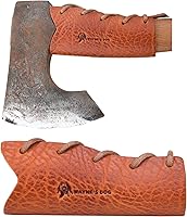 Vista 17 de Protector de cuello de hacha de cuero, cubiertas para mango de hacha para púas de jardinería o protector de hachas de campamento
