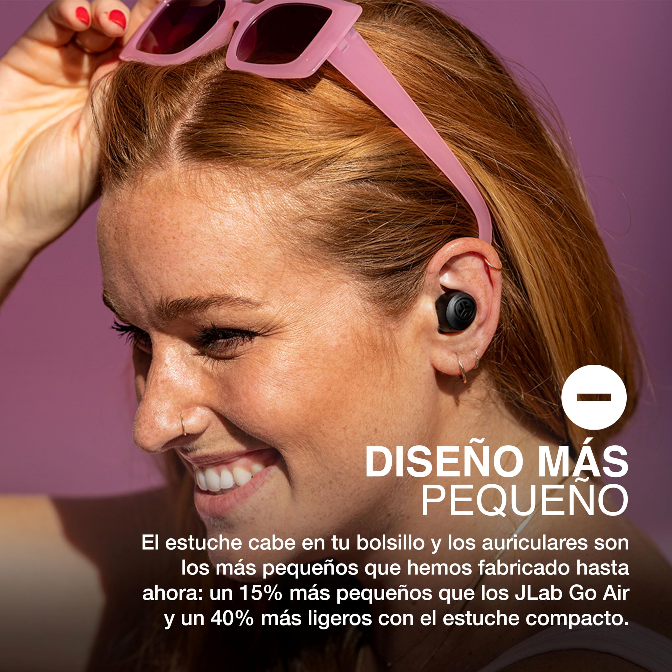 JLab Go Air Pop+ Auriculares Inalambricos Bluetooth, Wireless Earbuds 35+ Horas Rendimiento con Caja de Carga - Audifonos Bluetooth Inalambricos con Micrófono, Dual Connect, App, Negro Medianoche — view 2