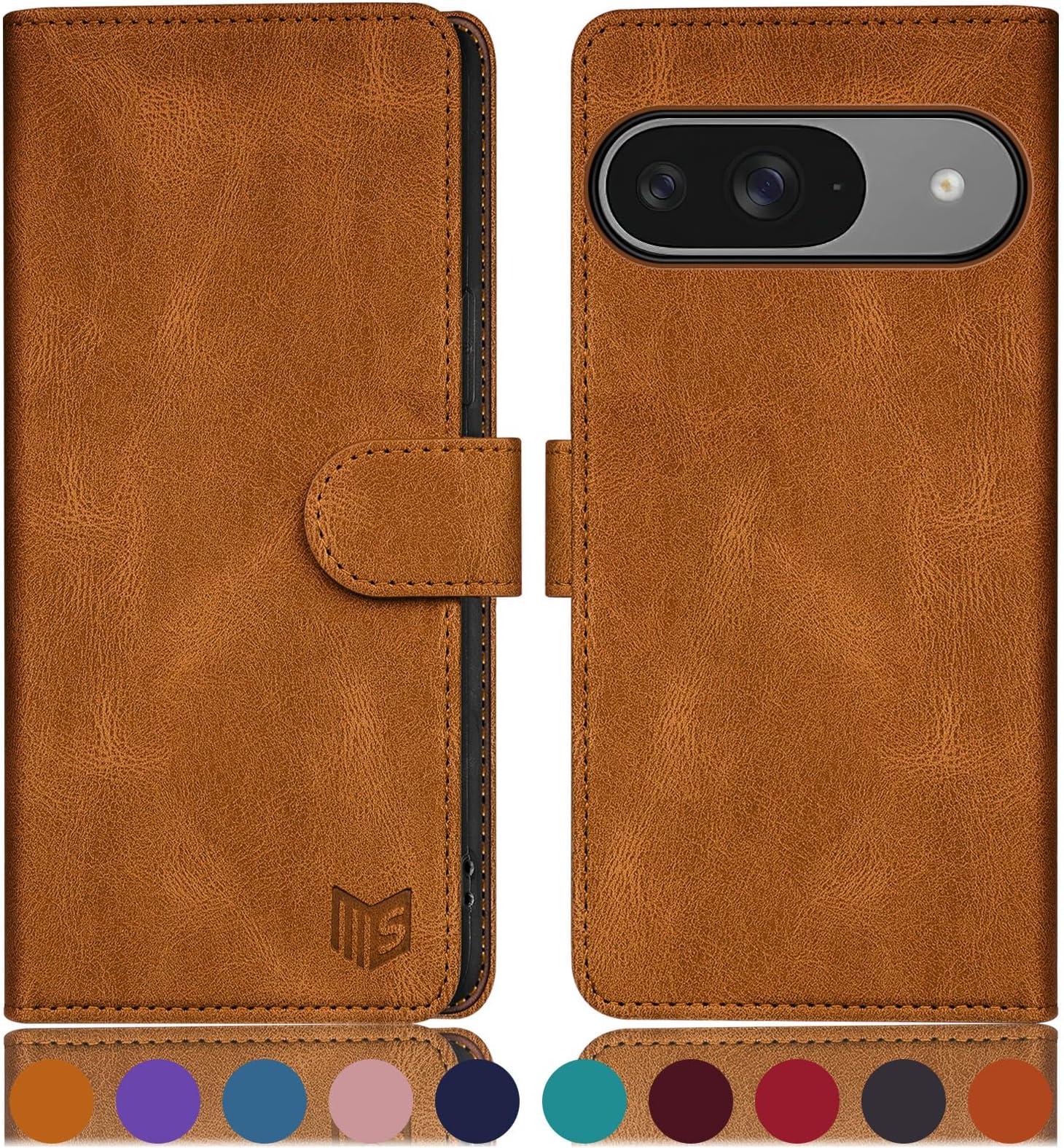 Funda De Cuero PU Para Google Pixel 10/10 Pro 6.3" - Con Bloqueo RFID, Soporte Plegable Y Ranuras