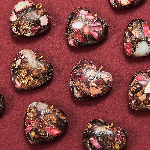 Miniatura 9 de 10 colgantes de cristal natural de ojo de tigre de Airssory en forma de corazón para mujeres, adultos, niñas, joyas, manualidades, collar, 0.906 x