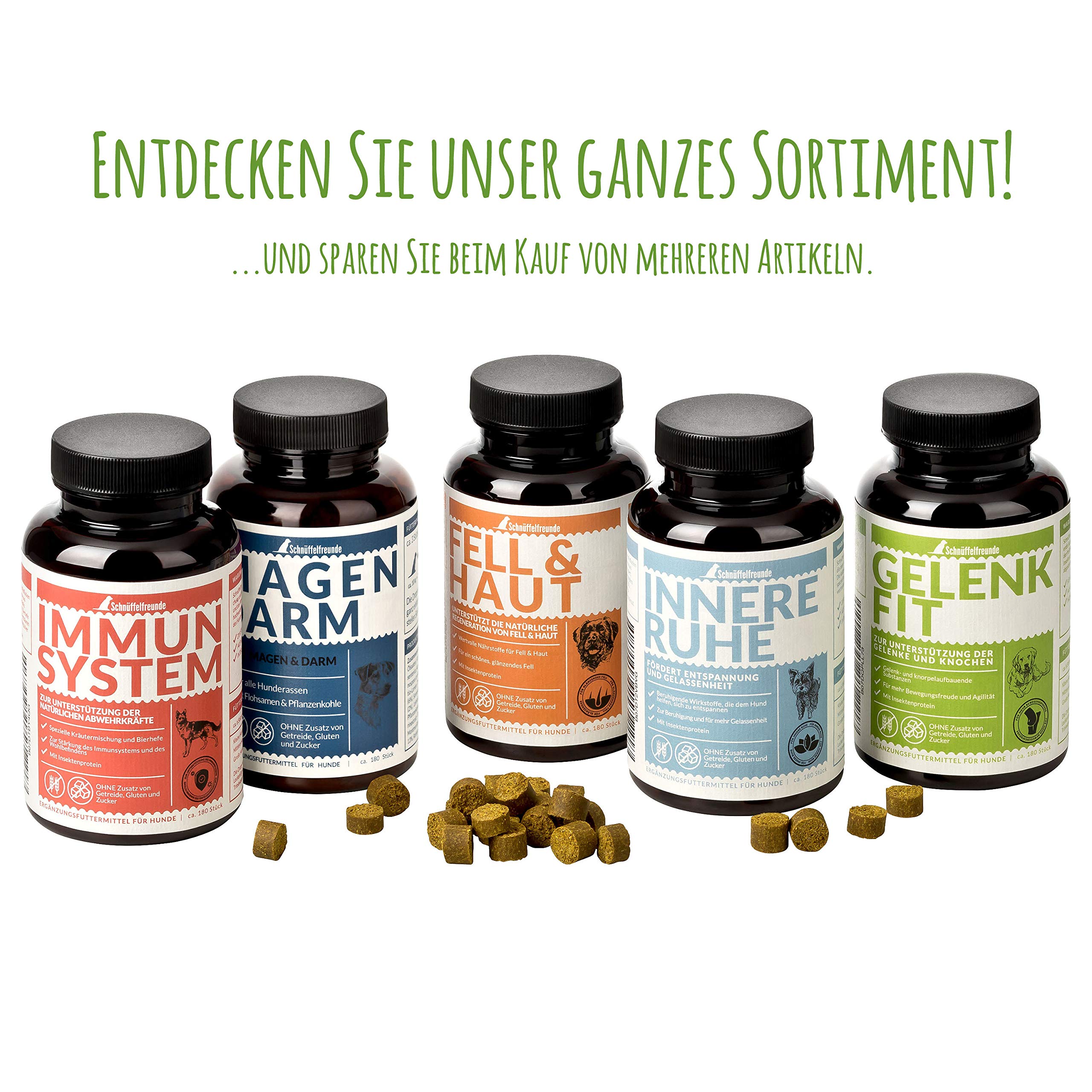 Innere Ruhe I Nahrungsergänzungsmittel für Hunde zur Beruhigung, Anti Stress und für mehr Gelassenheit (150g - ca. 180 Stück)