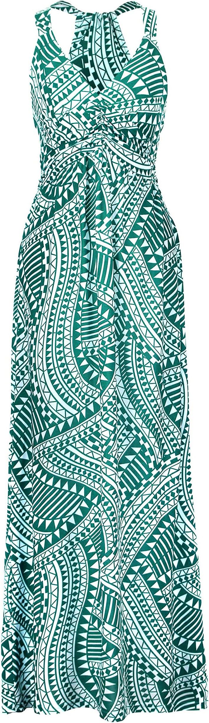 G2 Chic Women's Bohemian Summer Maxi Dress(DRS-MAX,GRN-L)