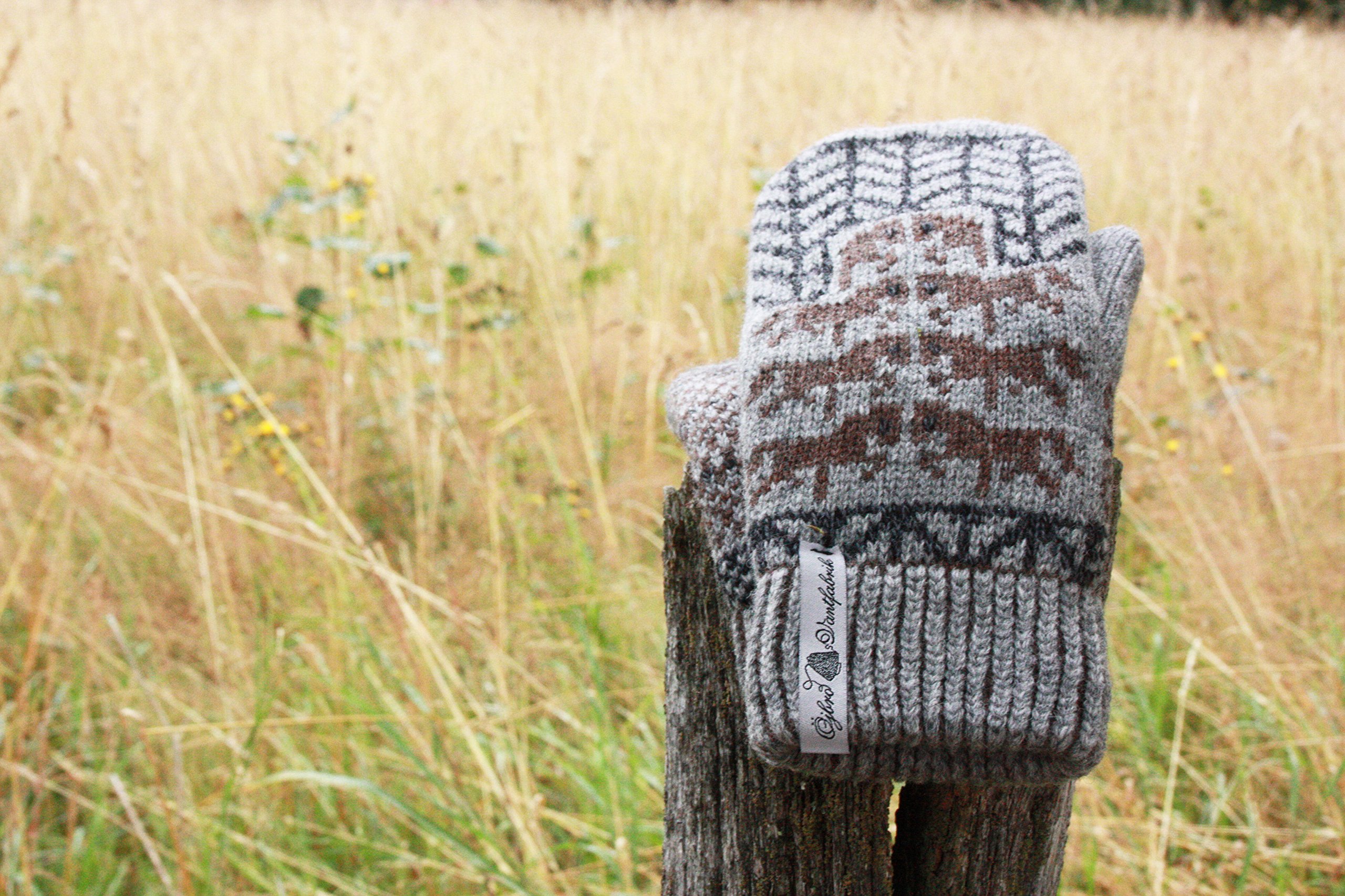 ÖJBRO VANTFABRIK guanti in maglia lana merino Gotland Grå L (10-11) grigio guanto fuderato caldi morbidi Svezia