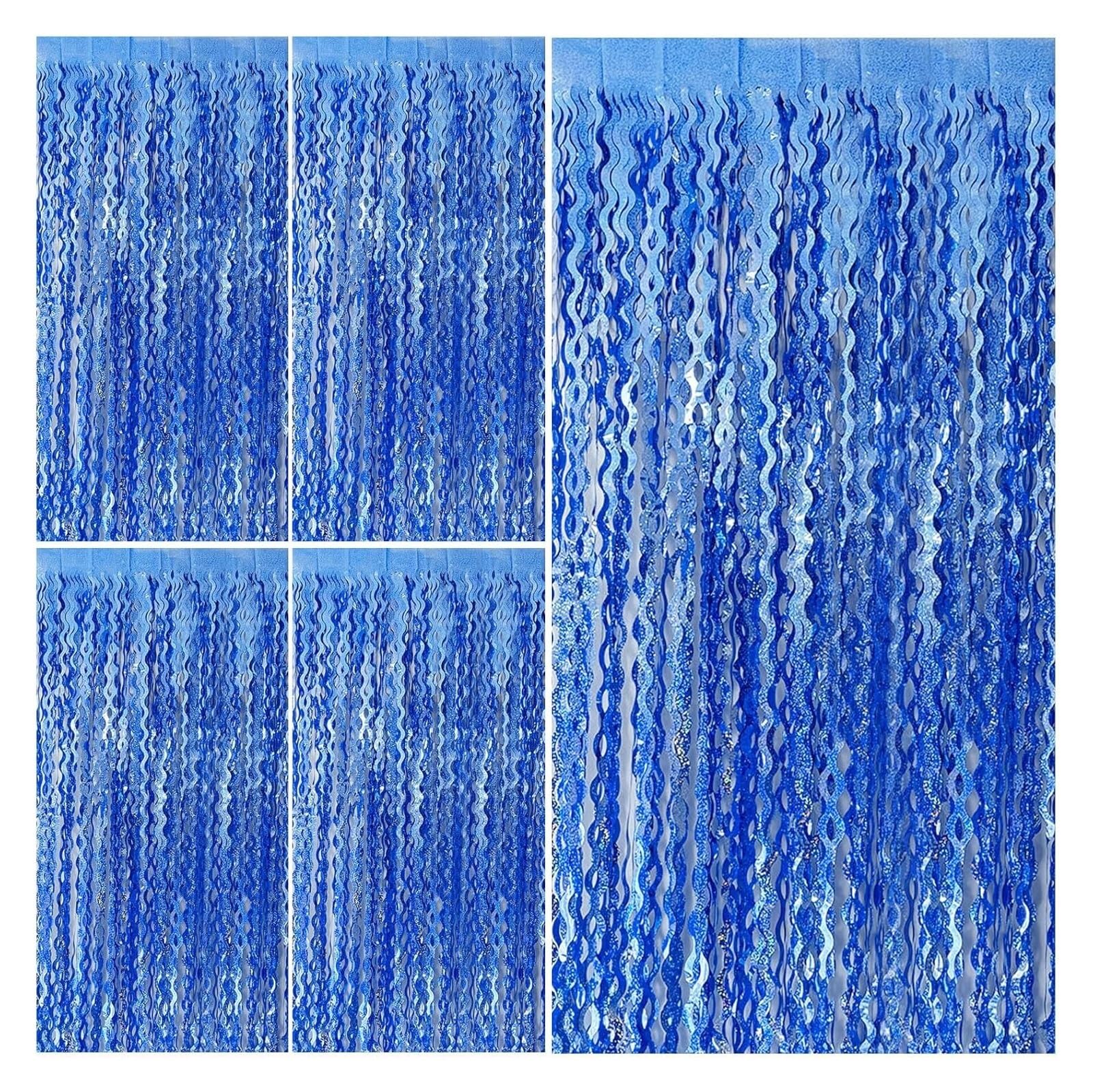 EnxJire Fringe Backdrop Curtain Streamers Fringe Backdrop Tinsel Foil Curtains Wavy Curtain Photo Booth Props for Wedding Decor(Color 2)