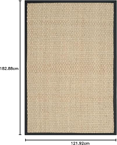 Vista 641 de SAFAVIEH Natural Fiber NF114A - Alfombra de hierba marina, tejido de canasta, con borde, para zonas de alto tráfico, sala de estar, dormitorio, 2