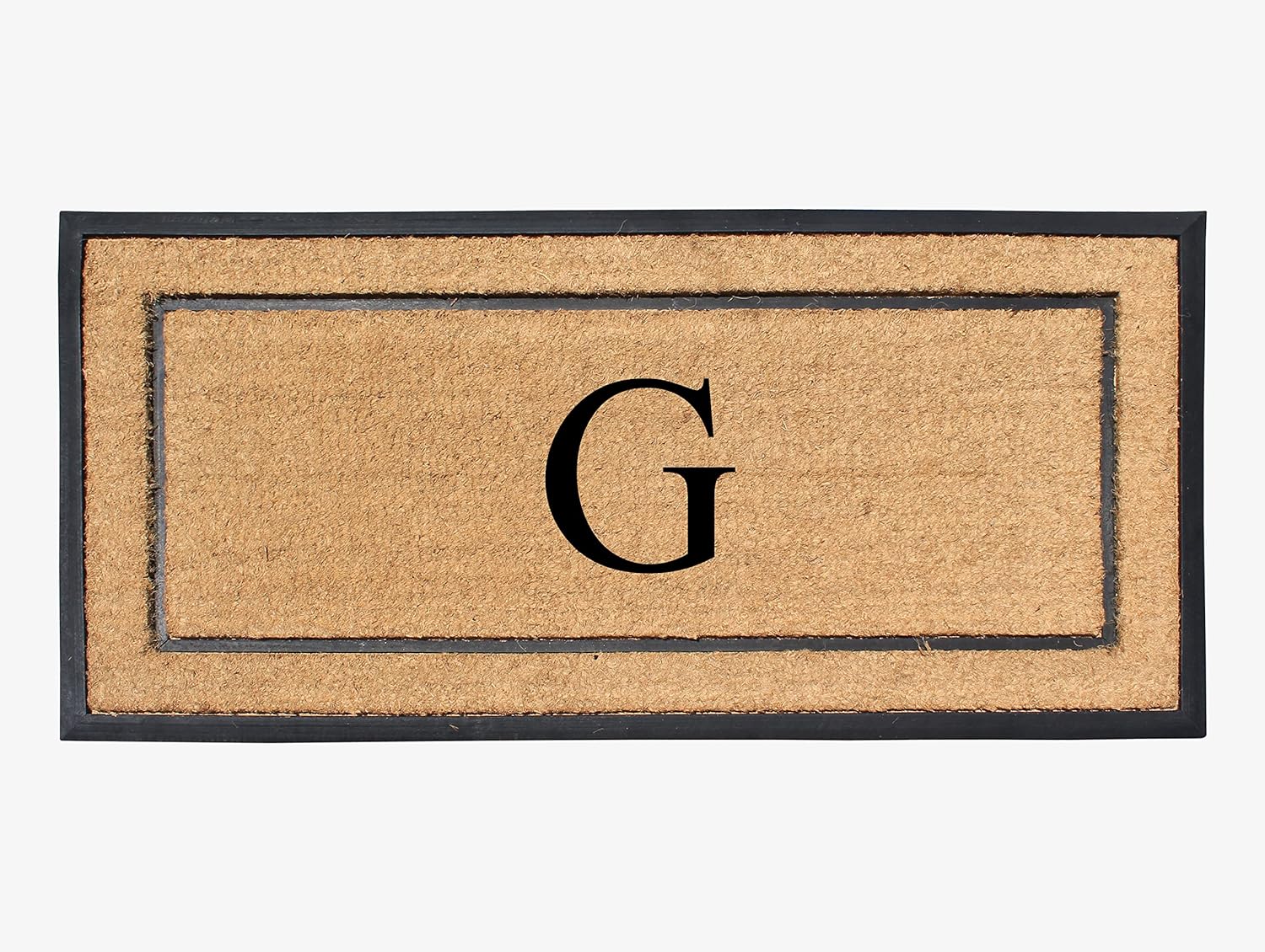 A1 HOME COLLECTIONS A1HC Natural Coir & Rubber Large Monogrammed Doormat, Thick Durable Entry Mats for Entrance Heavy Duty, Thin Profile, Long Lasting Front Door Mat - 24"x48"