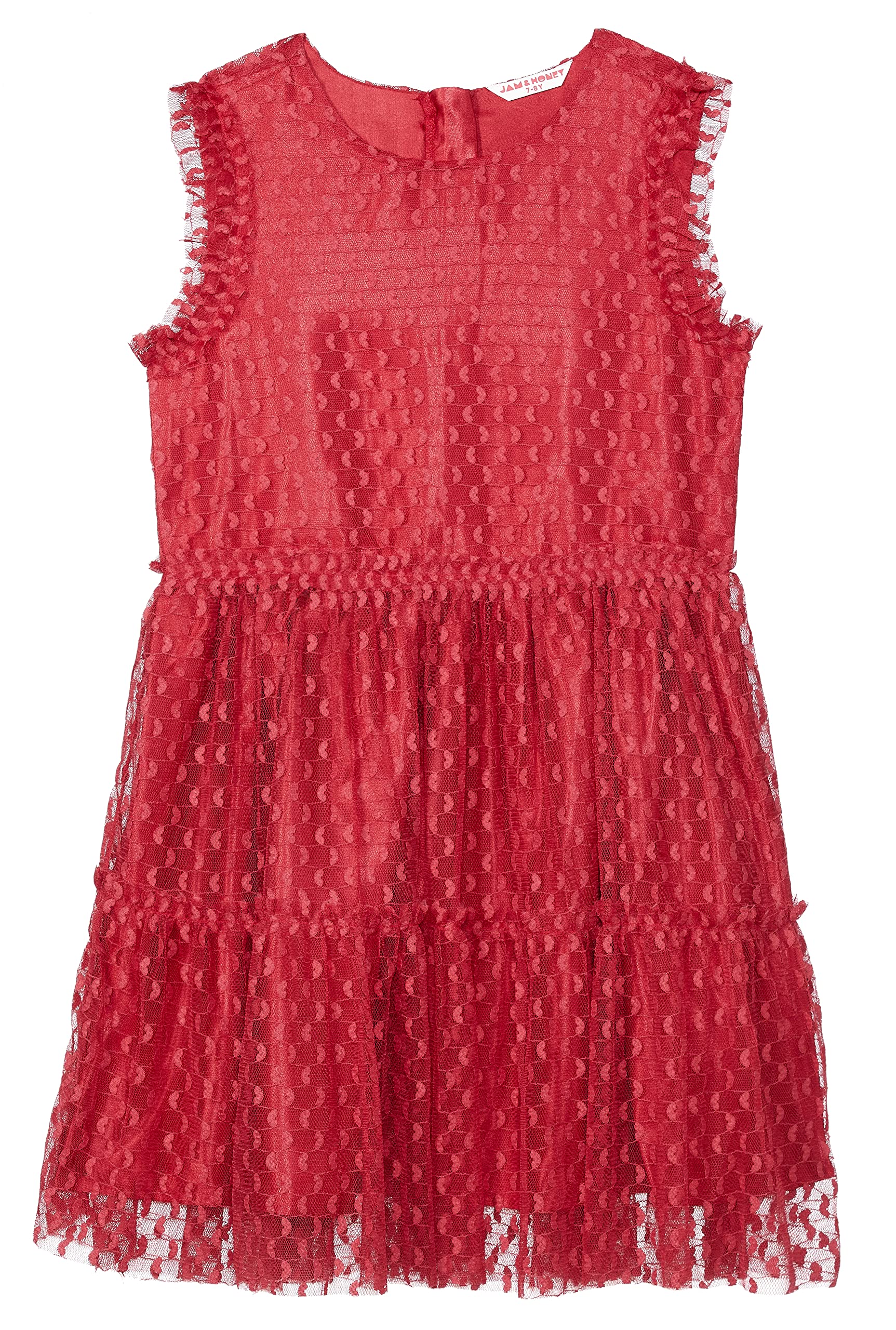 Amazon Brand - Jam & Honey Girls 100% Cotton Solid Regular Fit Sleeveless Dress