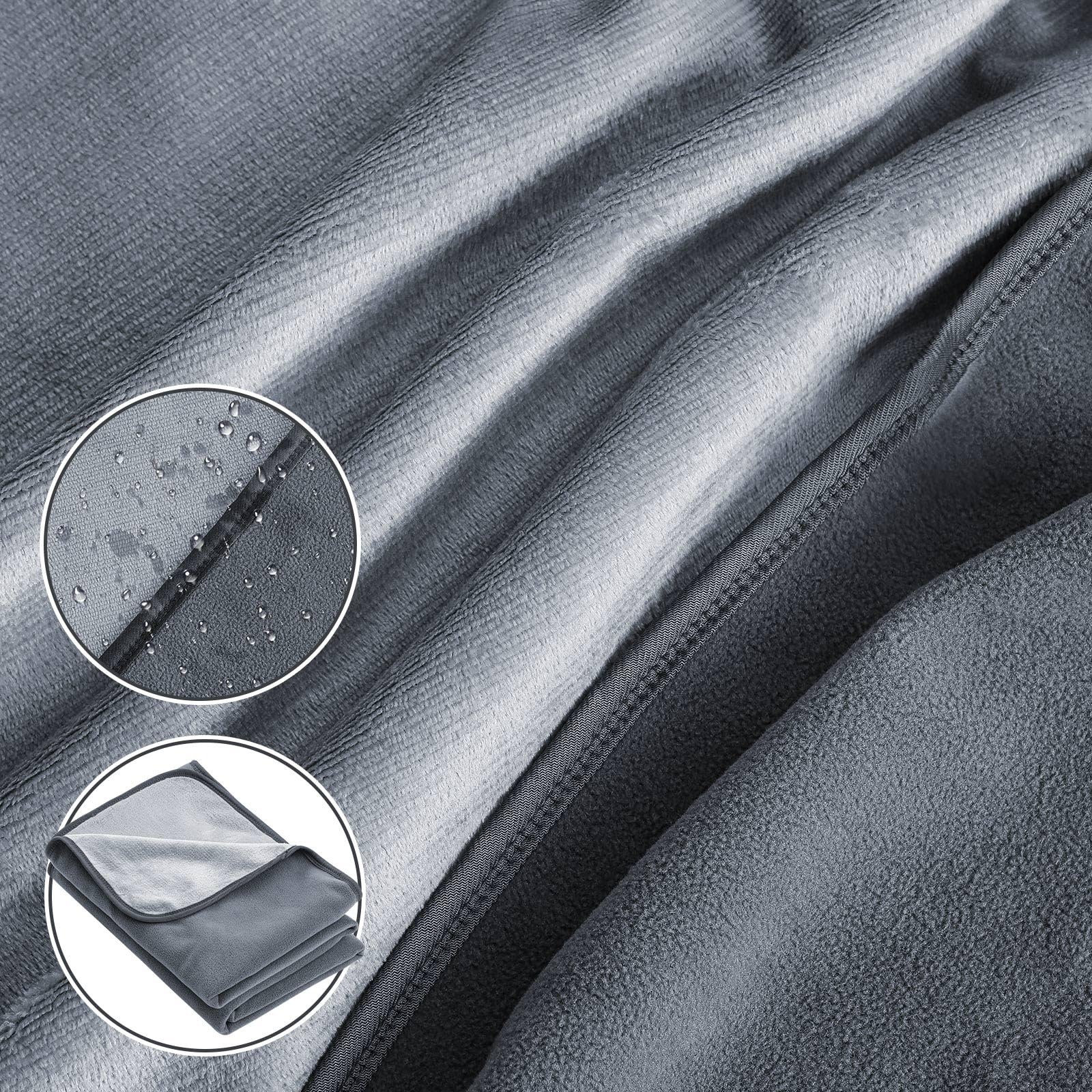 Manta impermeable para cama, sofá, 60 x 50 pulgadas, reversible y lavable, tapete impermeable para parejas, funda de cama resistente al agua, protector de colchón a prueba de fugas (gris 4