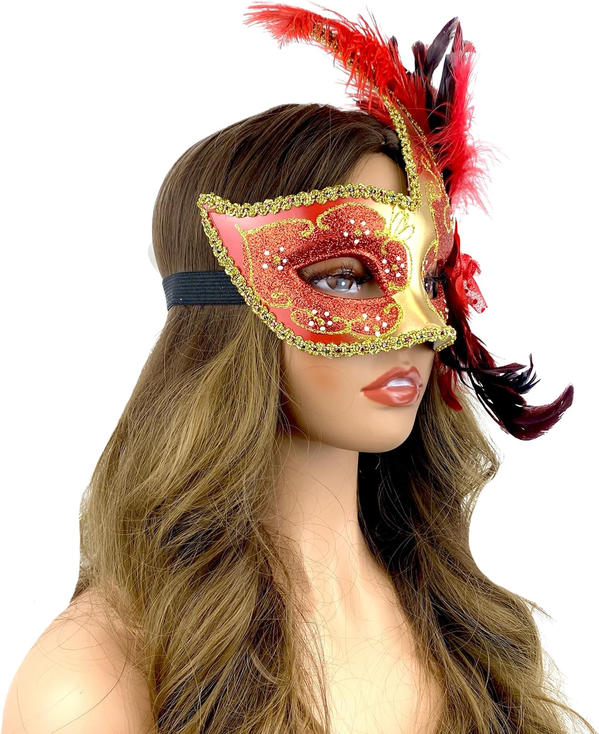 Storm Buy] Women Lady Girls Costume Venetian mask Feather Masquerade Mask Halloween Mardi Gras Cosplay Party Masque For Adult - Image 5