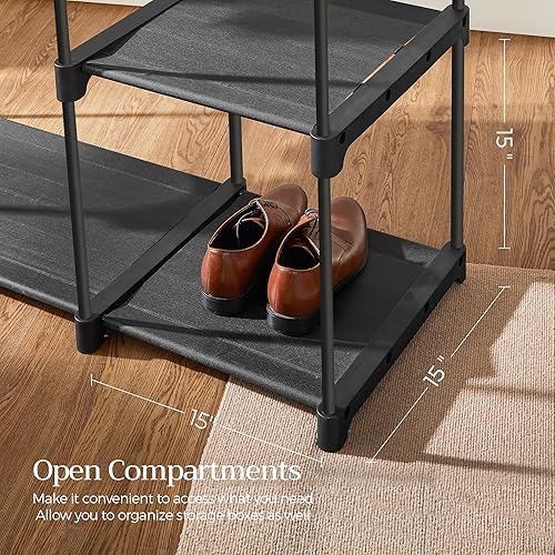 Miniatura 6 de SONGMICS Armario portátil, organizador de armario independiente, perchero con estantes, barras para colgar, organizador de almacenamiento, para