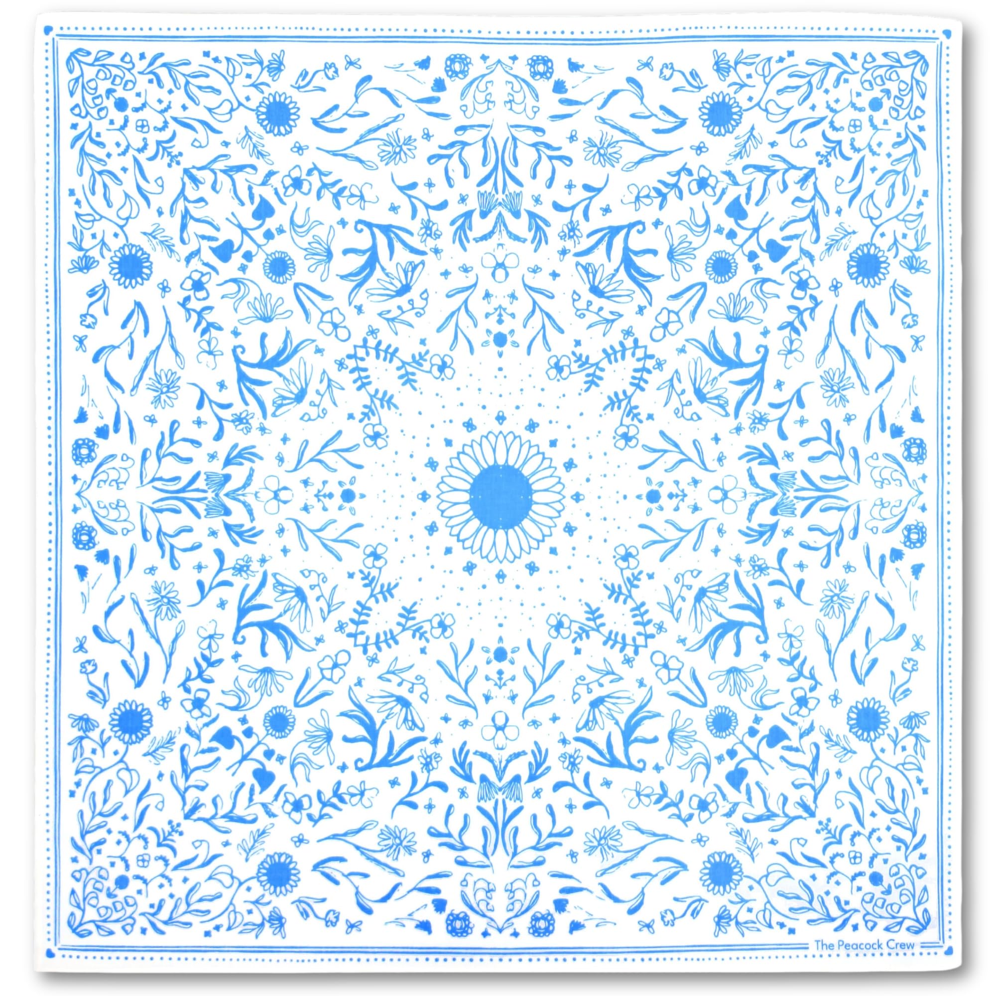 The Peacock Crew Premium Soft Cotton Designer Bandana for Men and Women 22x22 in