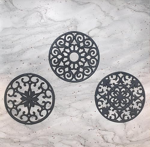 Miniatura 5 de gasaré, Salvamanteles de silicona extra grandes, gruesos, de 10 pulgadas para platos calientes, ollas y sartenes, almohadillas calientes para