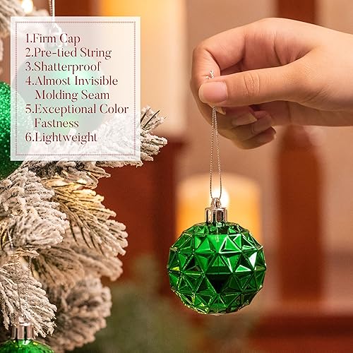 Miniatura 102 de Valery Madelyn Juego de adornos decorativos para árbol de Navidad para otoño, Halloween, 50 unidades de 2.36 pulgadas, rojo, verde y dorado