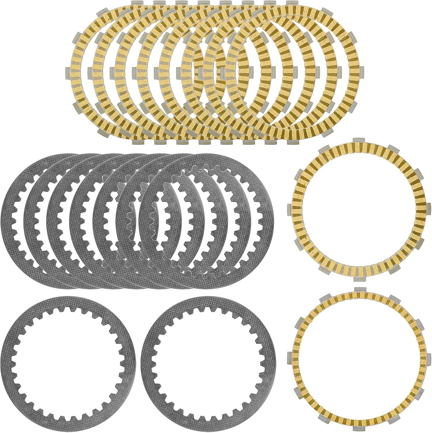 Caltric Clutch Friction Steel Plates Compatible with Suzuki DL1000 V-Strom VStrom 1000 2002 2003 2004 2005-2012