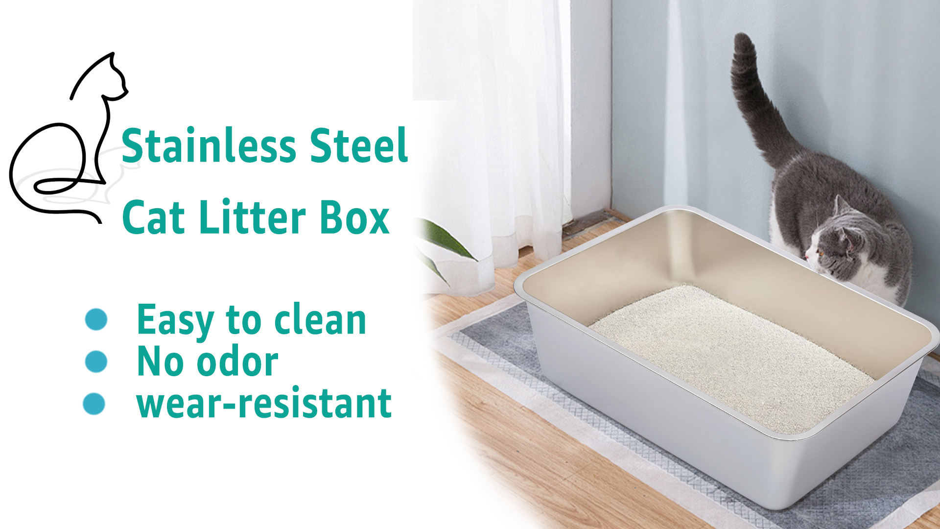 Amazon.com : EGMEHOAD Stainless Steel Cat Litter Box,XXL