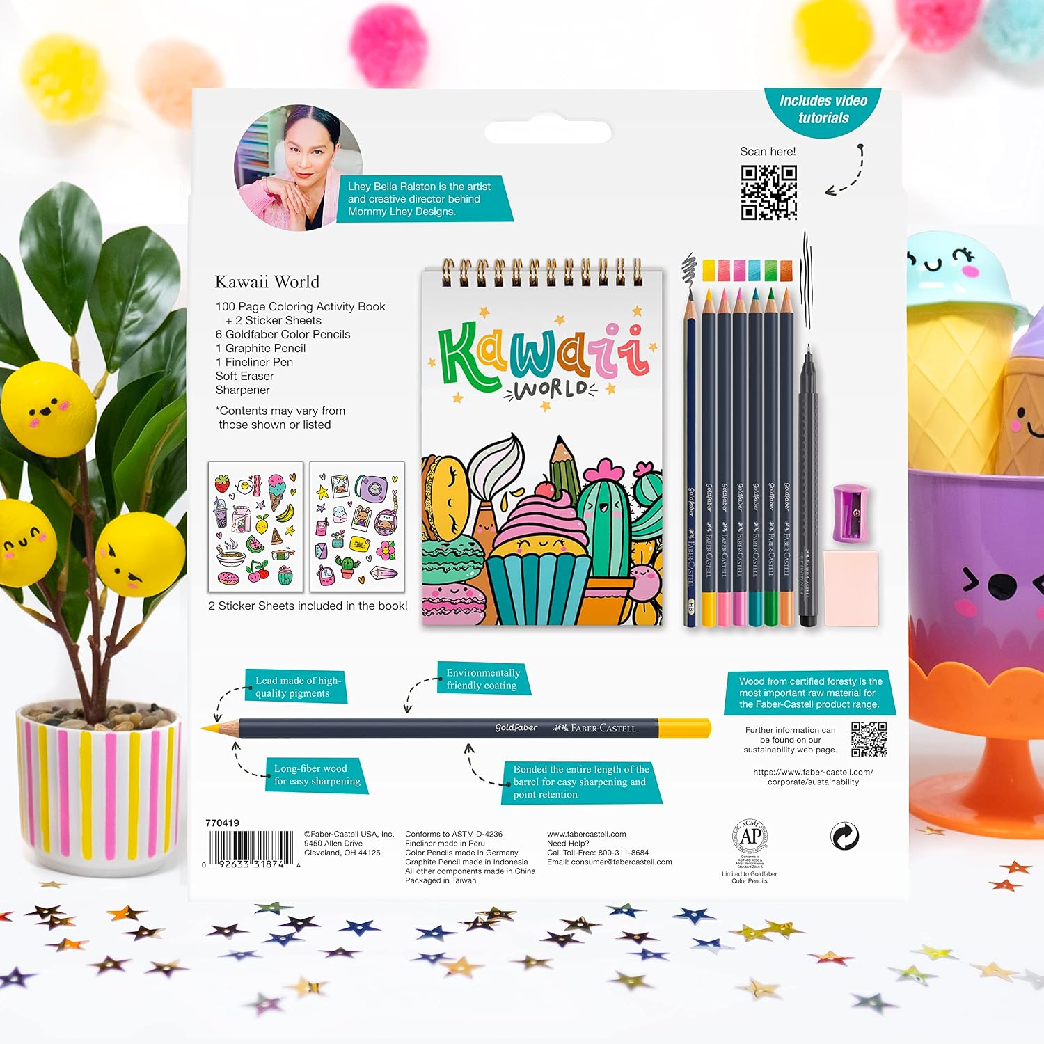 Faber-Castell Kawaii World - Learn to Draw Kawaii Drawing Book, How to Draw Cute Doodles, Arts and Crafts for Teens and Adult Beginners