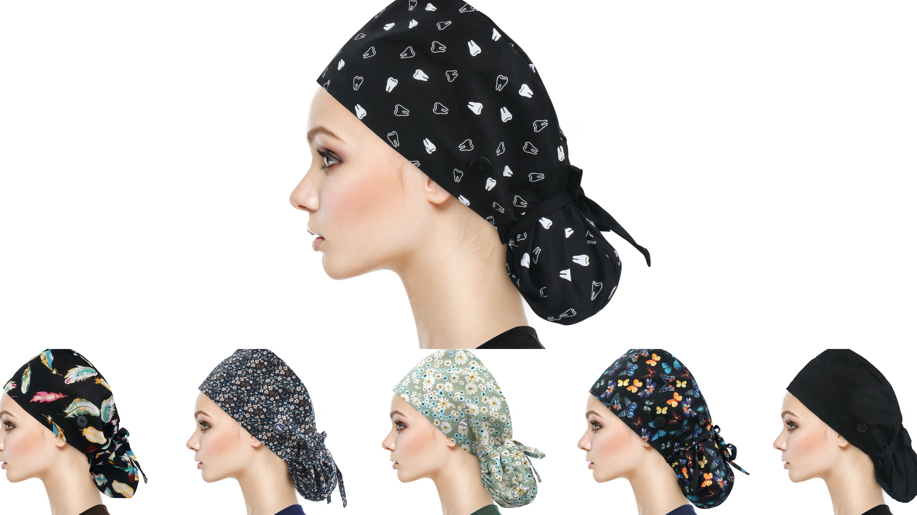 QBA Adjustable Cotton Working Hat With Satin Lining – Ponytail Hole & Sweatband – Unisex Cap For Men & Women - View #5