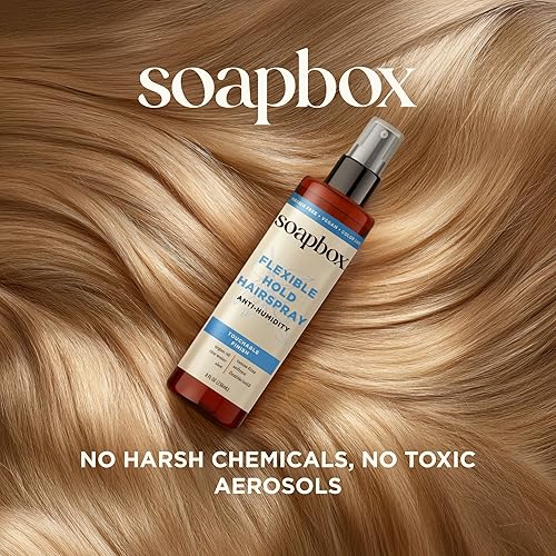 Miniatura 4 de Soapbox Laca para el cabello sin aerosol, laca para el cabello de fijación flexible, spray perfumado antiencrespamiento con B5 y aloe vera, fijación