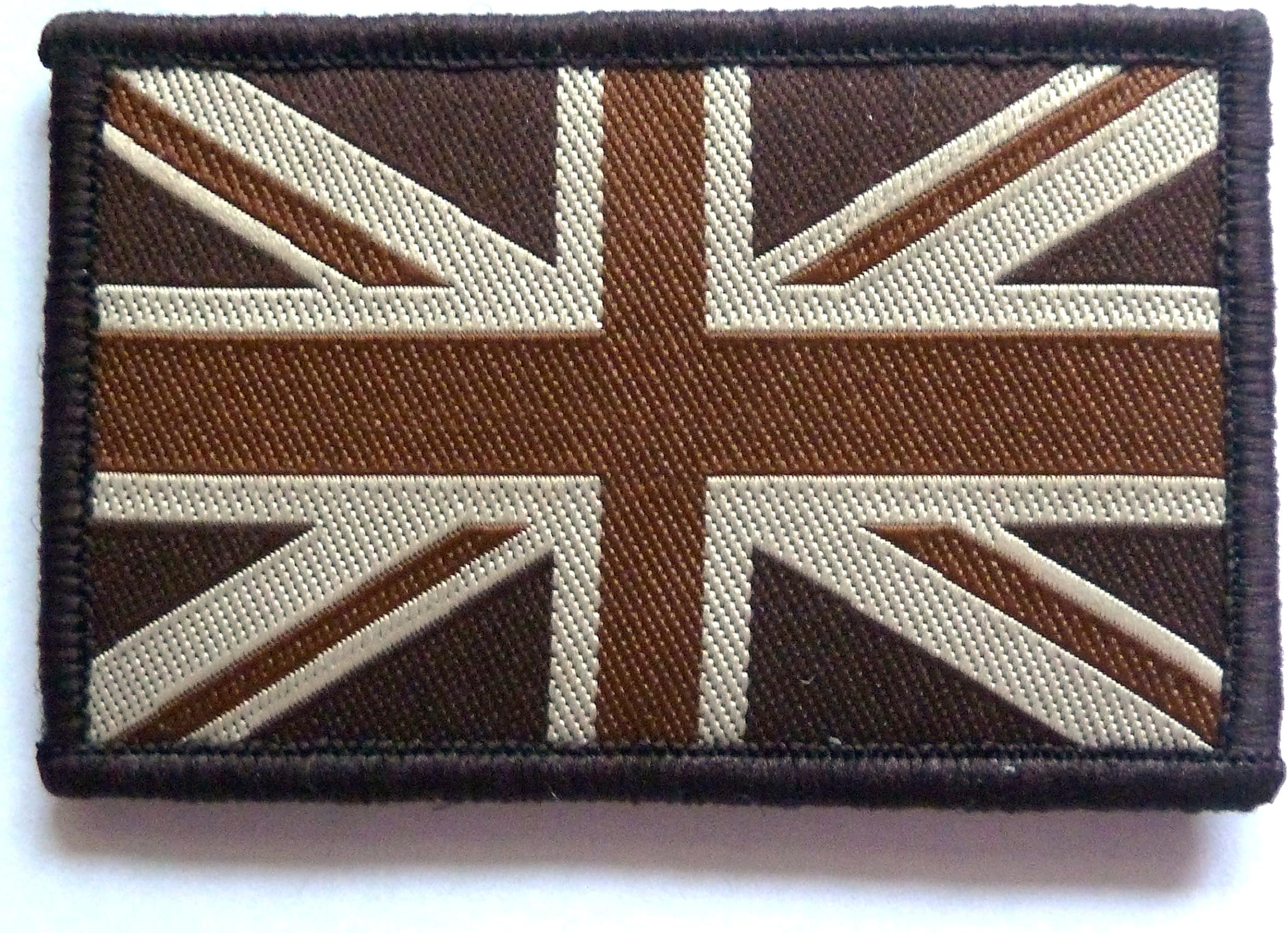 GB UNION JACK PATCH Separate hook and loop fasten backed UBAC army brown military flag badge UK Forces