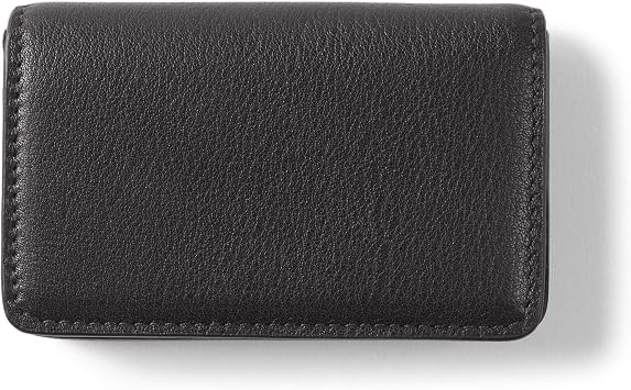 Leatherology Slim Business Card Case with Magnetic Closure - Black Onyx
