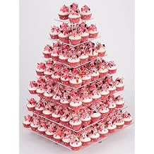YestBuy 7 Tier Square Acrylic Maypole Cupcake Stand