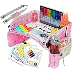 PILLANI Kids Travel Tray for Car - Car Seat Tray for Kids, Road Trip Essentials & Must Haves, Carseat Table Roadtrip Activities - Toddler Lap Desk Organizer for Airplane
