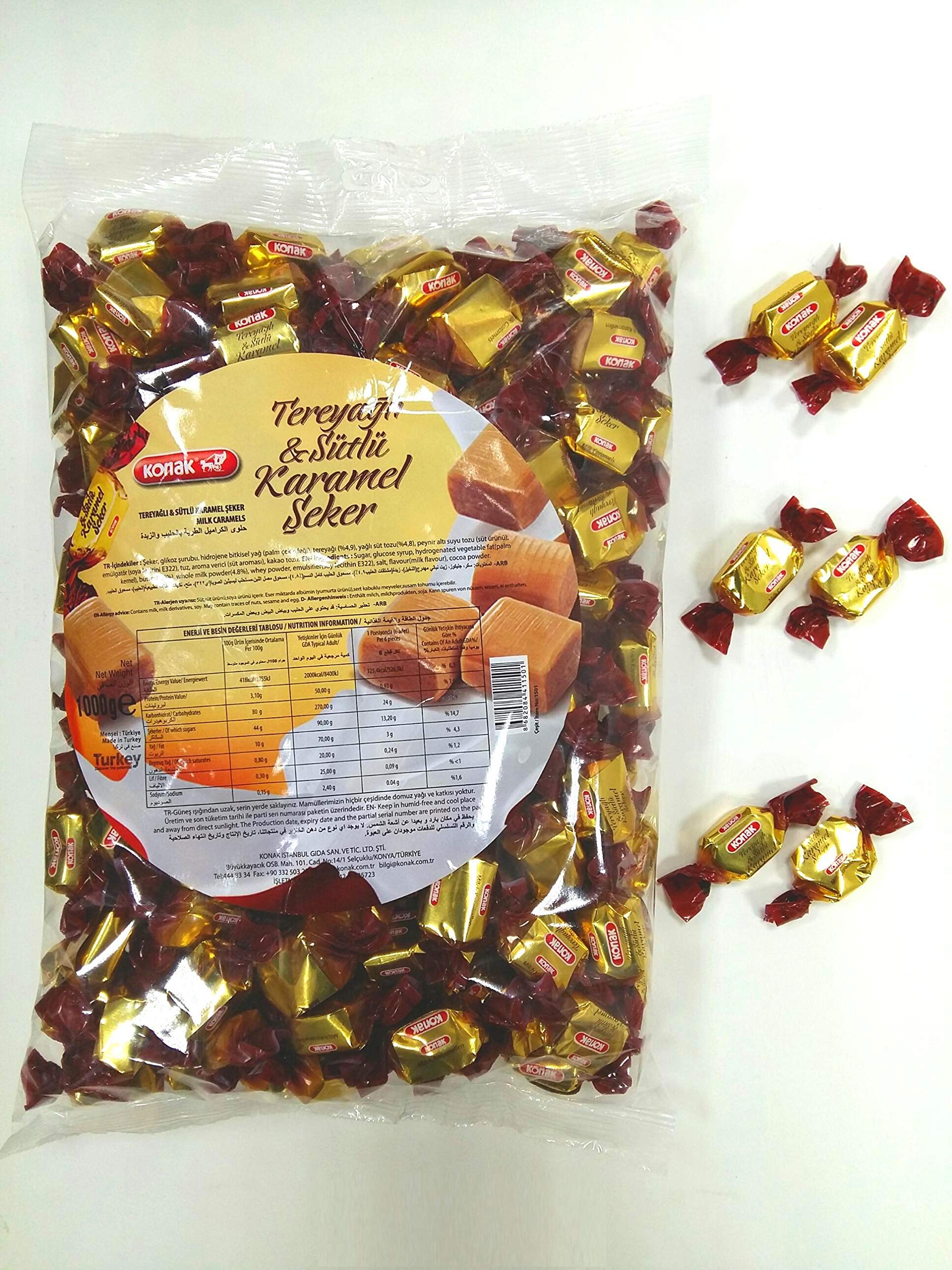 Konak Teryagli & Sutlu Karamel - Butter, Milk, and Caramel Toffees 1501, 1000 Gr