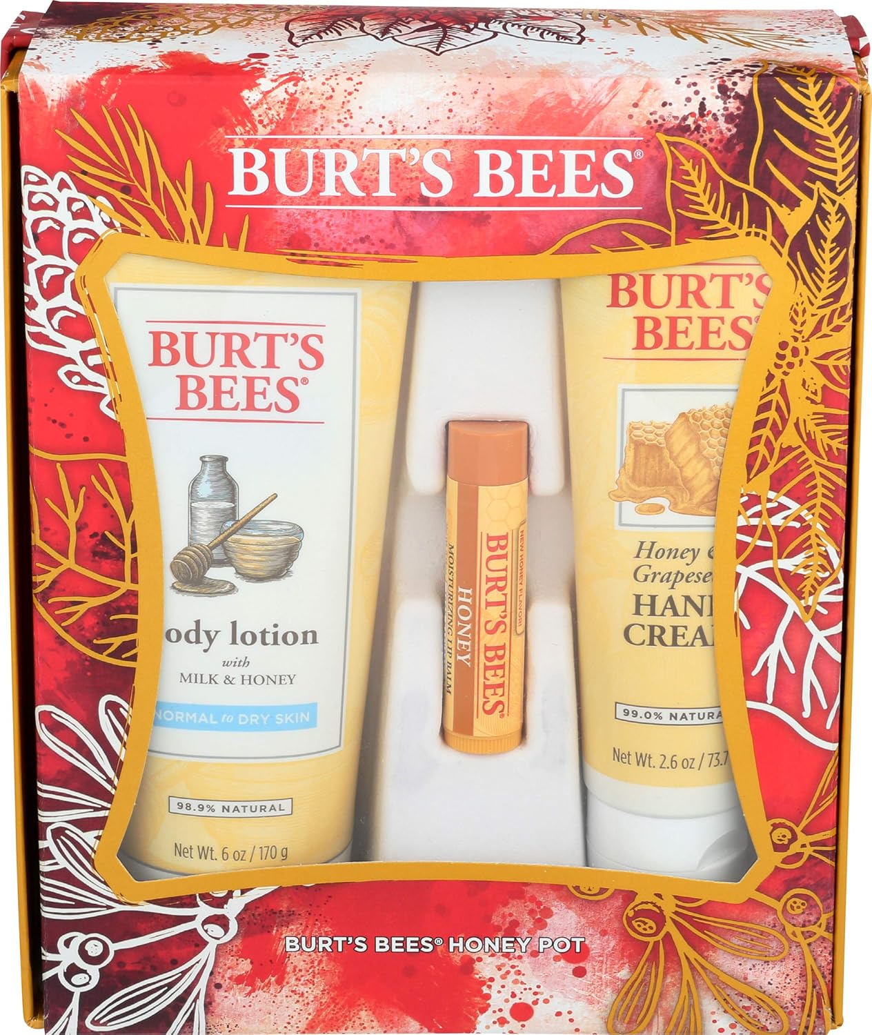 BURTS BEES Honey Pot Skin And Lip Gift Pack, 1 EA