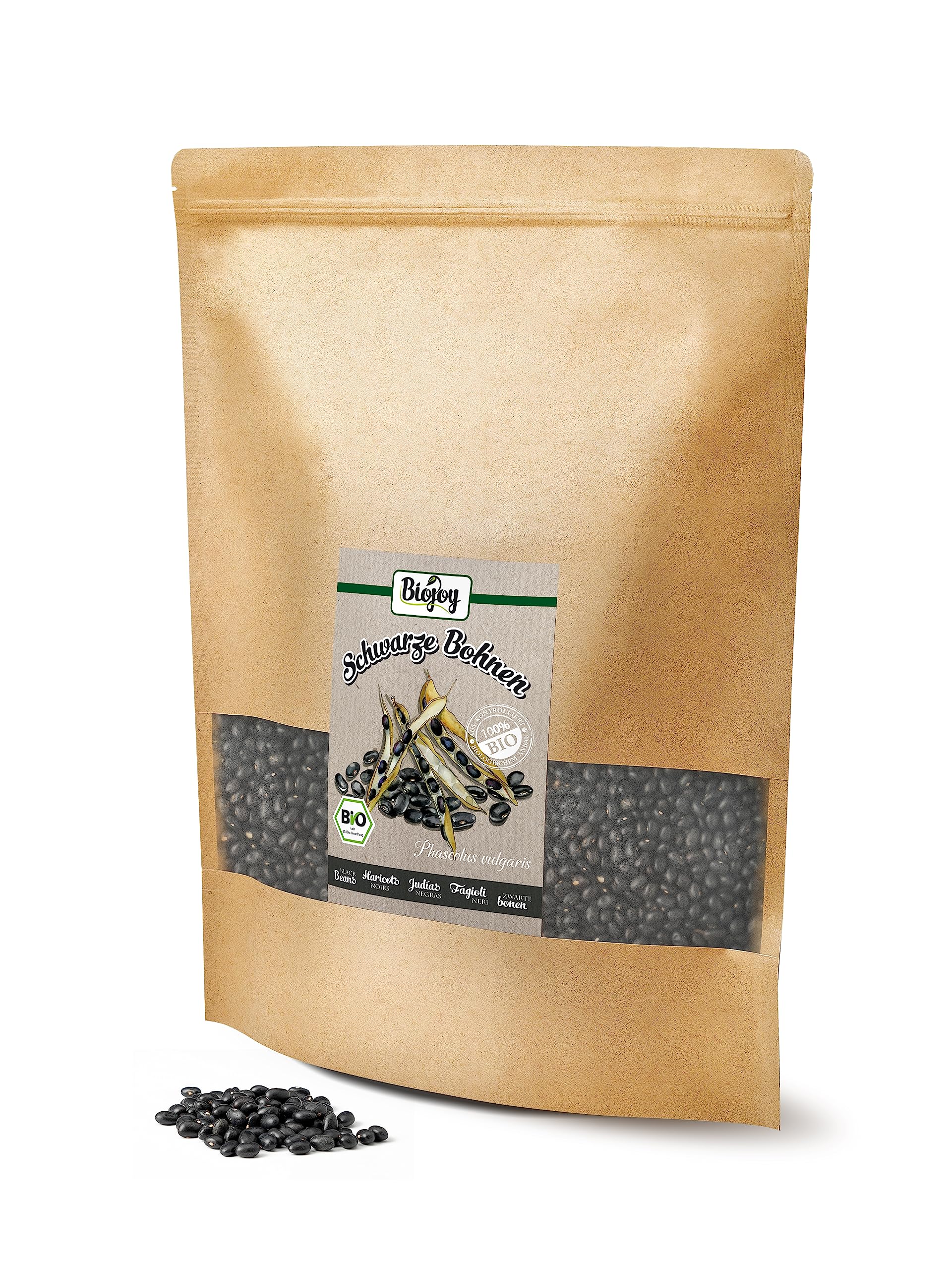 Biojoy Haricots noirs BIO (2,5 kg), séchés et entières, sans additifs