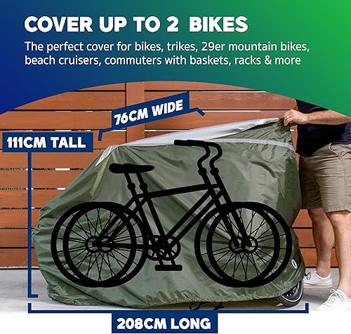 Miniatura 2 de YardStash - Cubierta para bicicleta XL Tamaño extragrande para Beach Cruiser - Cubierta protectora para bicicleta 29er de montaña, cubierta para